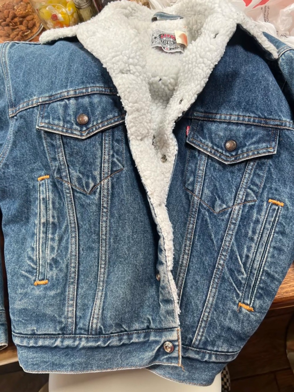 Levi's Sherpa-Lined Jean Jacket in Medium Blue